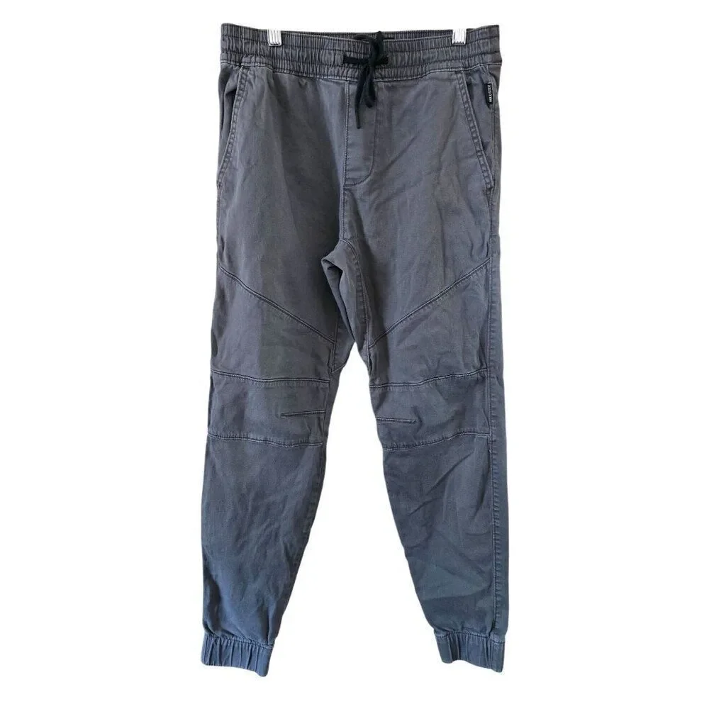 Hollister Mens Gray Jogger Pants With Drawstring Waist Pockets running gorpcore